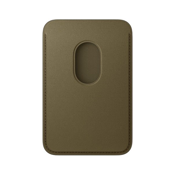 Apple Porte-cartes en tissage fin avec MagSafe Olive sombre – vue de face