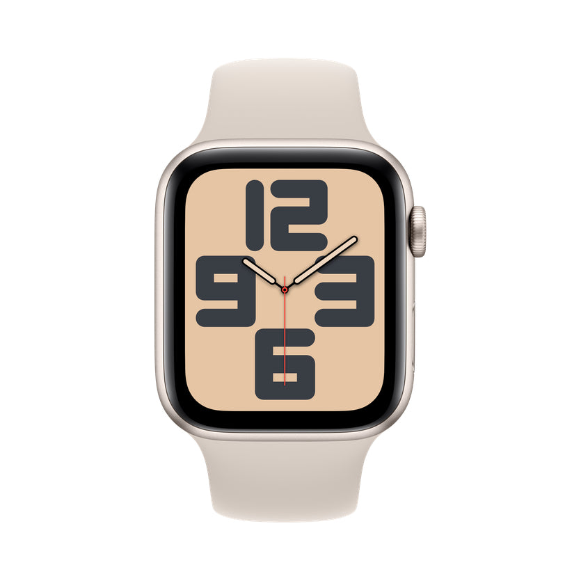Apple Watch SE 2 44 mm Aluminium Lumière stellaire – vue de face