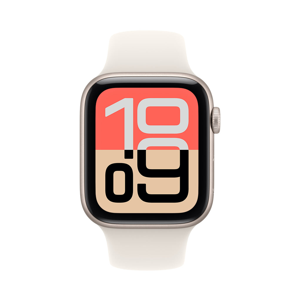 Apple Watch SE 3 44 mm Aluminium Lumière stellaire – vue de face
