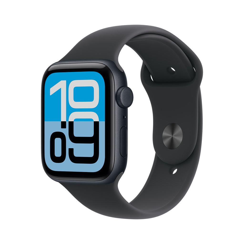 Apple Watch SE 3 44 mm Aluminium Minuit – vue trois-quarts