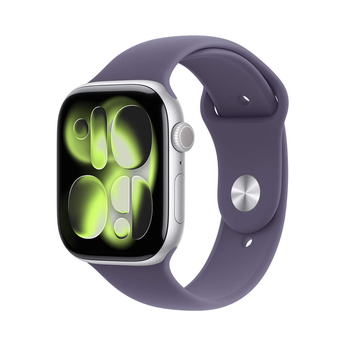 Apple Watch Series 11 46 mm Aluminium Argent – vue trois-quarts