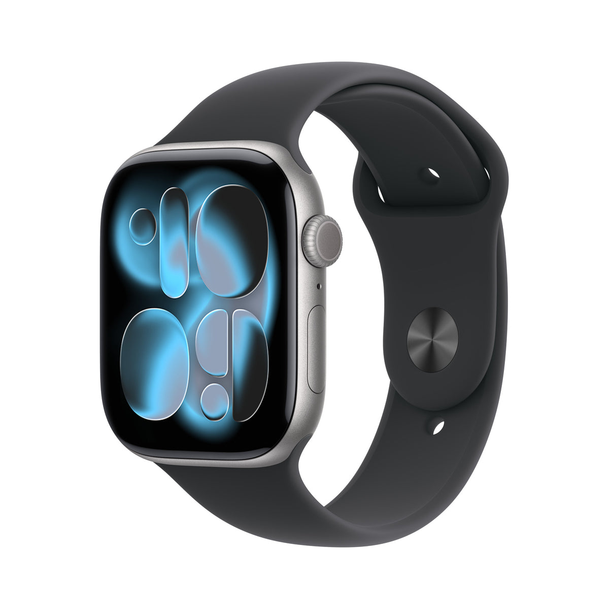 Apple Watch Series 11 46 mm Aluminium Gris sidéral – vue trois-quarts