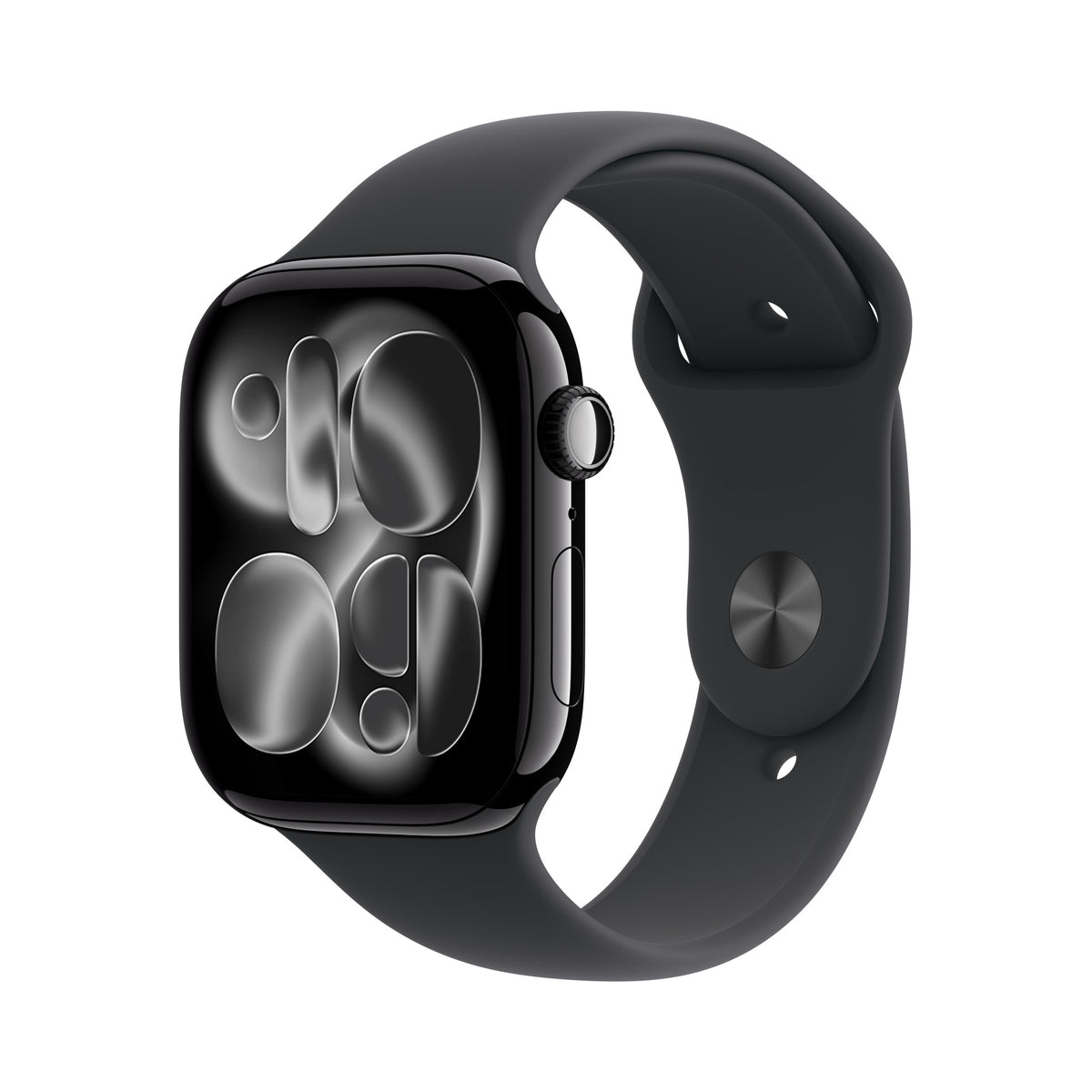 Apple Watch Series 11 46 mm Aluminium Noir de jais – vue trois-quarts