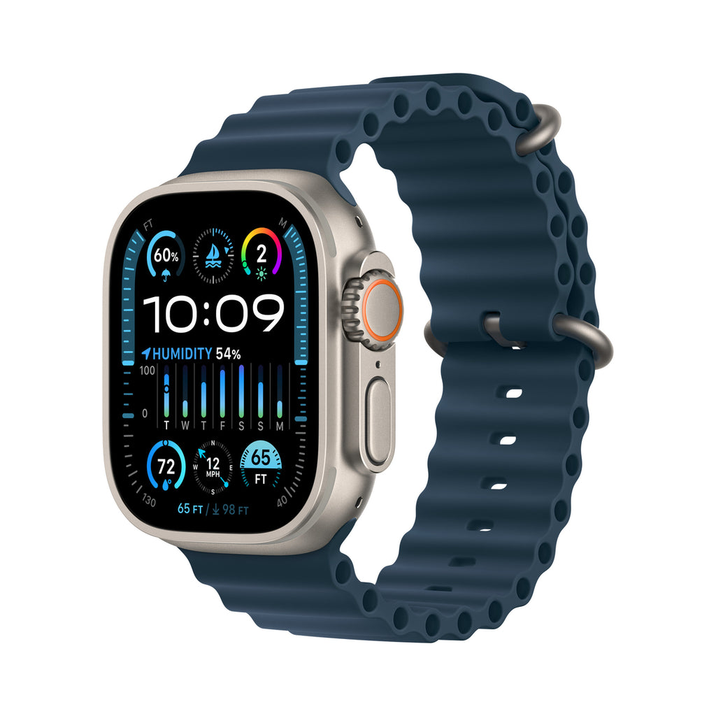 Apple Watch Ultra 2 49 mm Titane naturel – vue trois-quarts