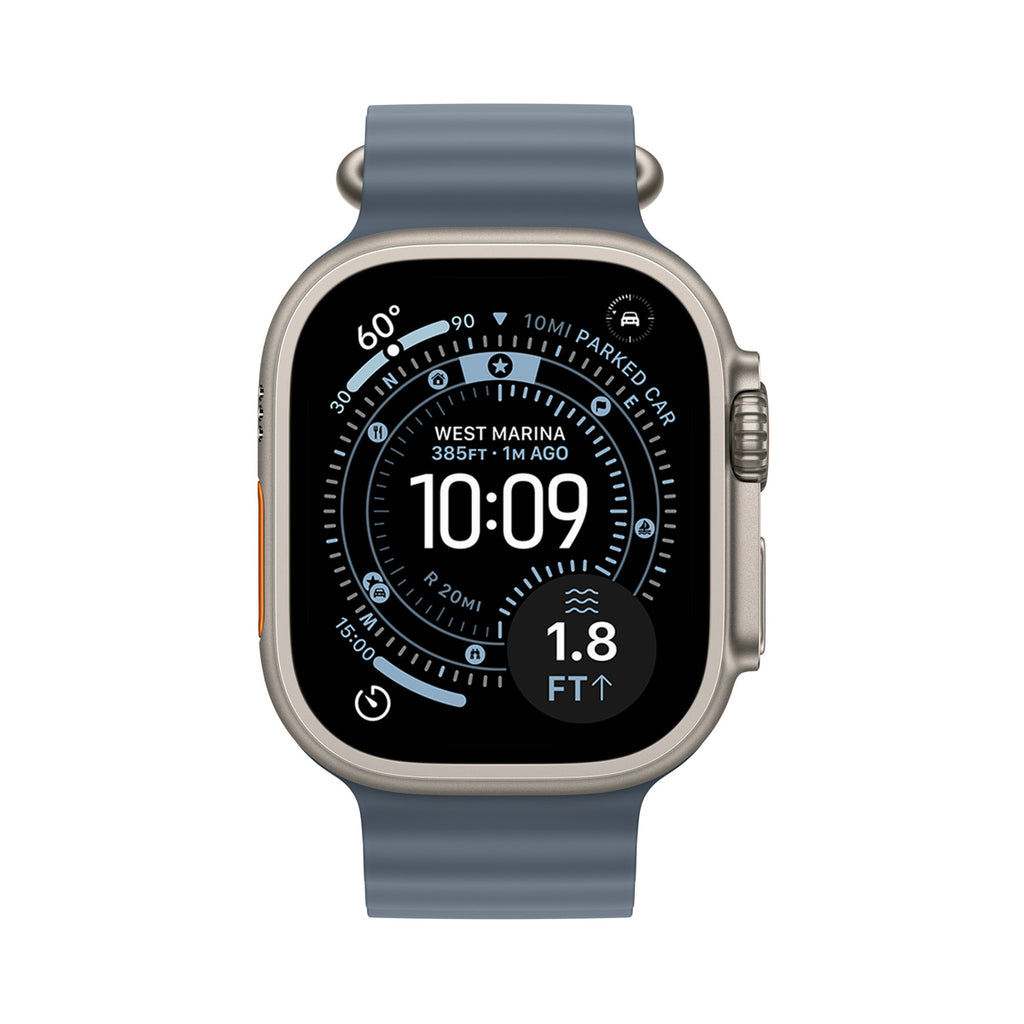 Apple Watch Ultra 3 49 mm Titane naturel – vue de face