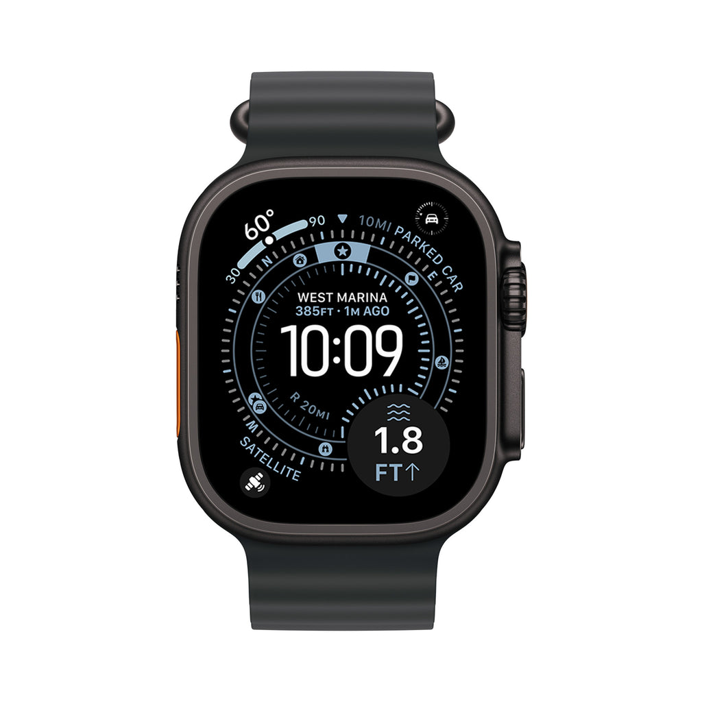 Apple Watch Ultra 3 49 mm Titane noir – vue de face
