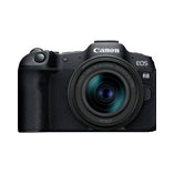 Canon EOS R8 avec objectif Noir – vue de face