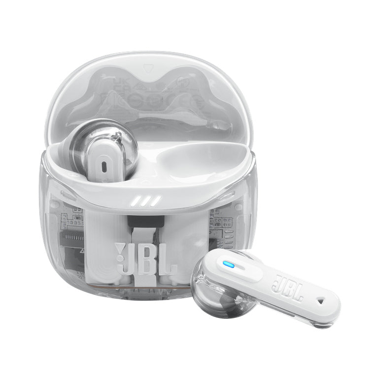 JBL Tune Flex 2 Ghost White – vue trois-quarts