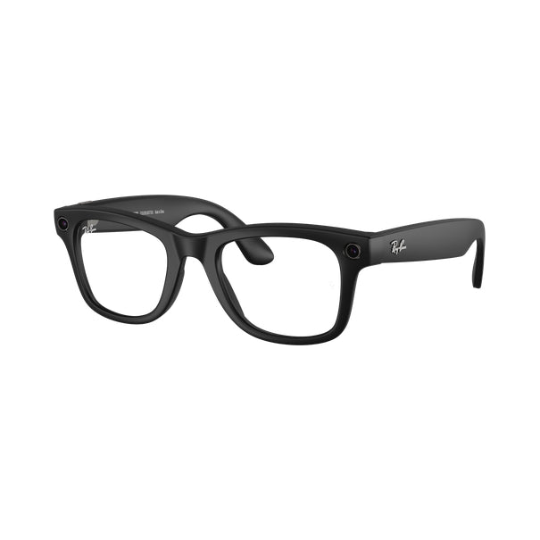 Ray-Ban Meta Wayfarer (Gen 1) Mat Noir – Incolore/Vert Graphite Transitions® – vue trois-quarts