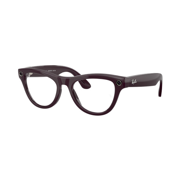 Ray-Ban Meta Skyler (Gen 2) Brillant Violet mystique – Incolore/Améthyste Transitions® – vue trois-quarts